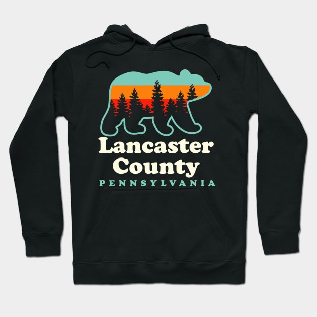 Lancaster County Pennsylvania Amish Hiking Camping Bear Hoodie by PodDesignShop